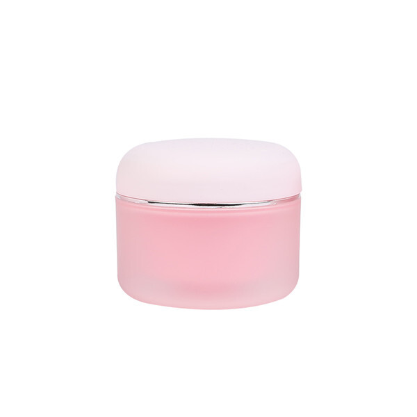 round cream jar pink skin care container