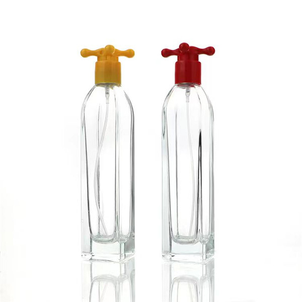 clear round shape perfume glass bottle