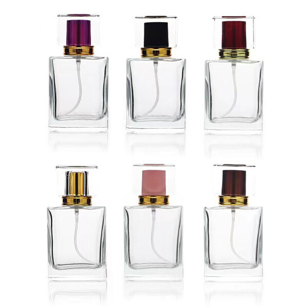 square rectangle  glass perfume bottle