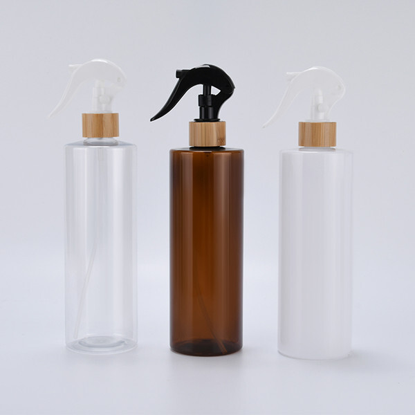 plastic bottle with bamboo trigger sprayer