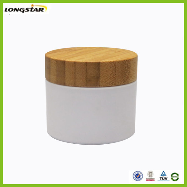 white plastic jar with bamboo cap