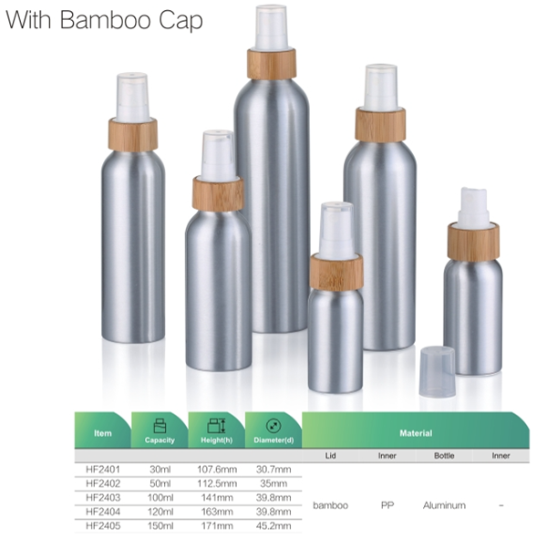 aluminum bottle with bamboo sprayer